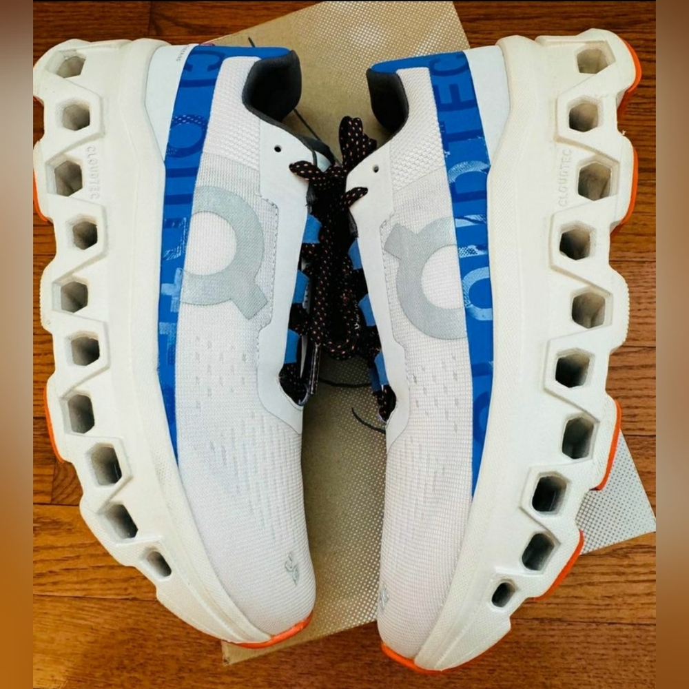 On Cloud Cloudmonster Frost Cobalt White Running Shoes Sneakers Men 8 Women 9.5